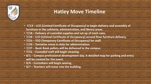 Hatley move timeline